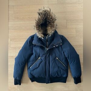 MACKAGE DIXON - Mens Navy Blue Bomber Jacket